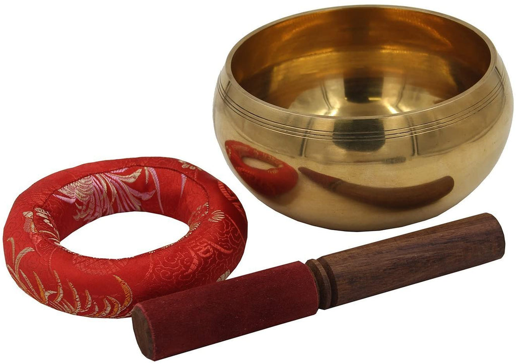 Handcrafted Tibetan Singing Bowl Set | Meditation Bowl with Mallet & Donut Cushion - DharmaObjects