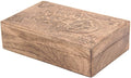 Hamsa Hand of Fatima Hand Carved Jewelry Trinket Keepsake Wooden Storage Box (Fatima Hand, Large) - DharmaObjects