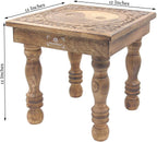 Solid Mango Wood Hand Carved Prayer Puja Shrine Altar Meditation Table (Yin Yang) - DharmaObjects