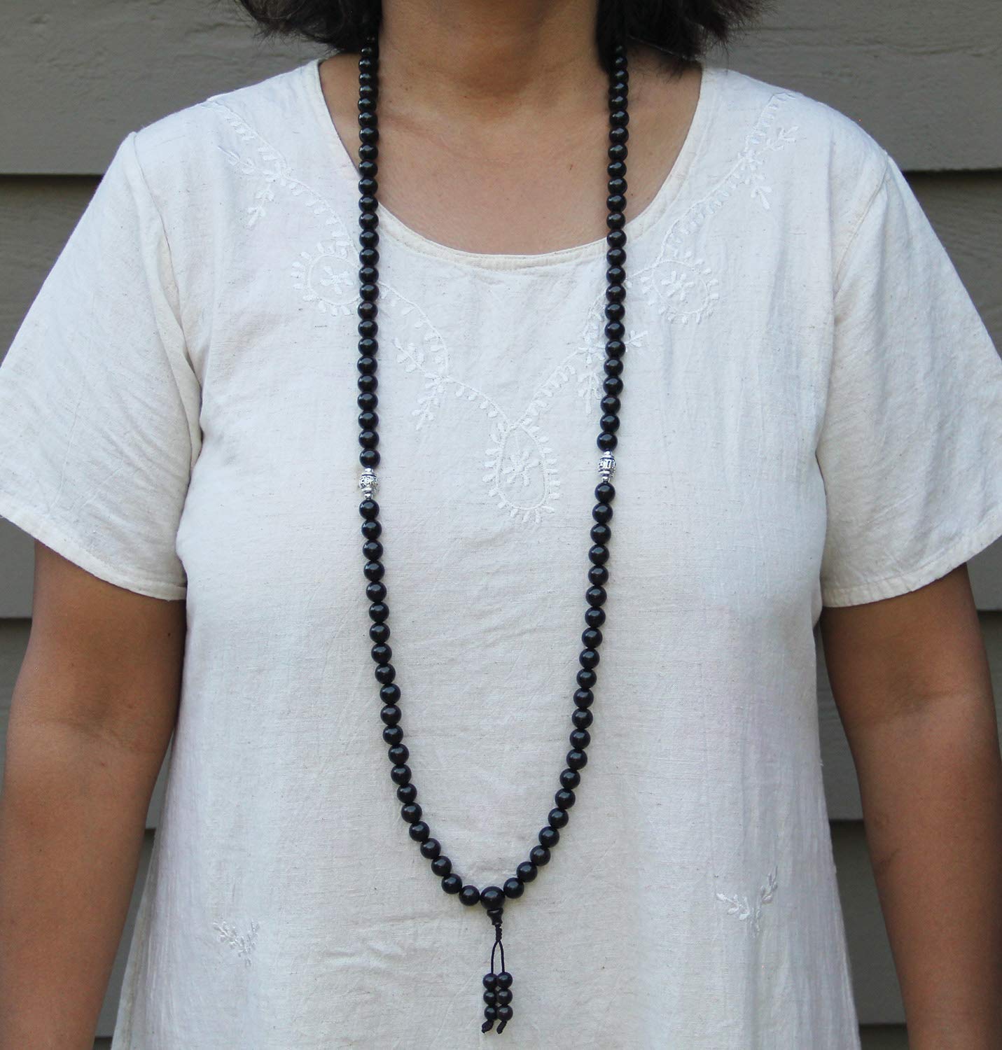 Tibetan Buddhist Meditation 108 Beads Ebony Wood MALA for Compassion (Ebony Wood) - DharmaObjects