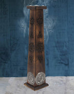 Wooden Artisan Decor Table Top Incense Stick Holder Burner Tower Stand (Blessing) - DharmaObjects
