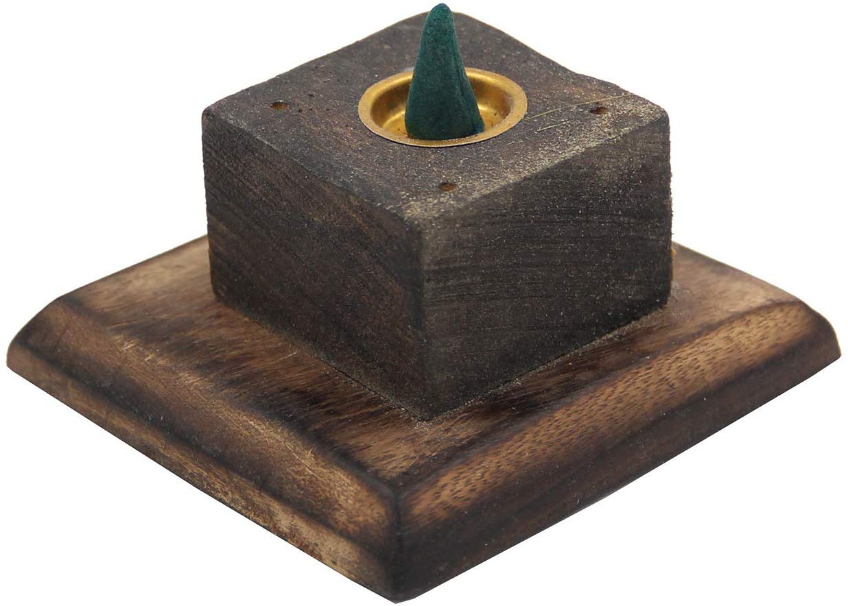 Wooden Artisan Decor Table Top Incense Stick Holder Burner Tower Stand (Blessing) - DharmaObjects