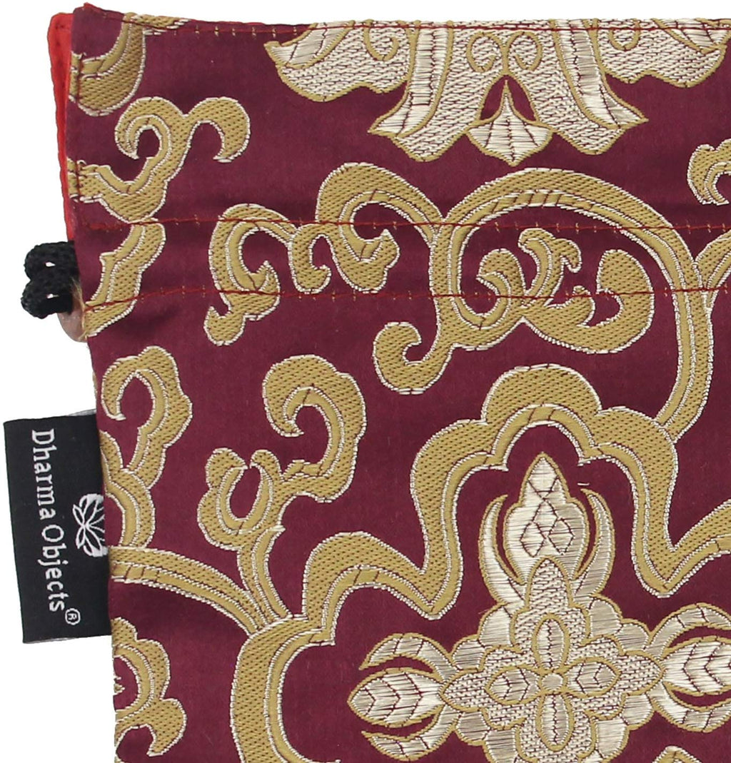 Tibetan Handmade Brocade Cloth Singing Bowl Storage Carrying Case Bag (Purple) - DharmaObjects