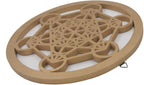 Large Metatron Cube Sacred Geometry Handcrafted Wooden Wall Decor Hanging Art (Gold, 15.75 Inches) - DharmaObjects