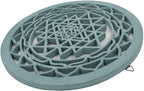 Large Shri Yantra Hindu Sacred Handcrafted Wooden Wall Decor (Turquoise, 15.75 Inches) - DharmaObjects