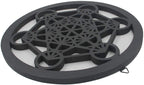 Large Metatron Cube Sacred Geometry Handcrafted Wooden Wall Decor Hanging Art (Black, 15.75 Inches) - DharmaObjects