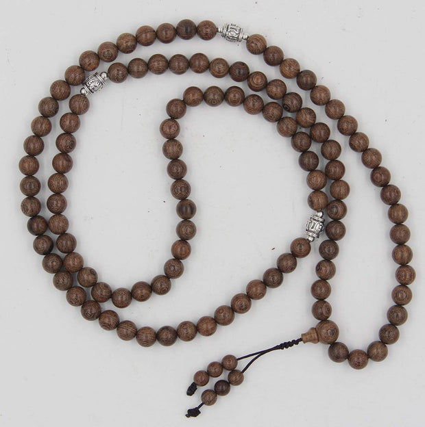 Tibetan Buddhist Meditation 108 Beads Nyatoh Wood MALA for Compassion (Nyatohwood) - DharmaObjects