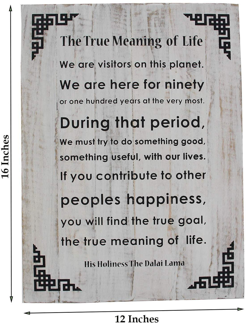 Dalai Lama Quotes ~ Wooden ~ The True Meaning of Life ~ Inspirational Message Wall Decor - DharmaObjects