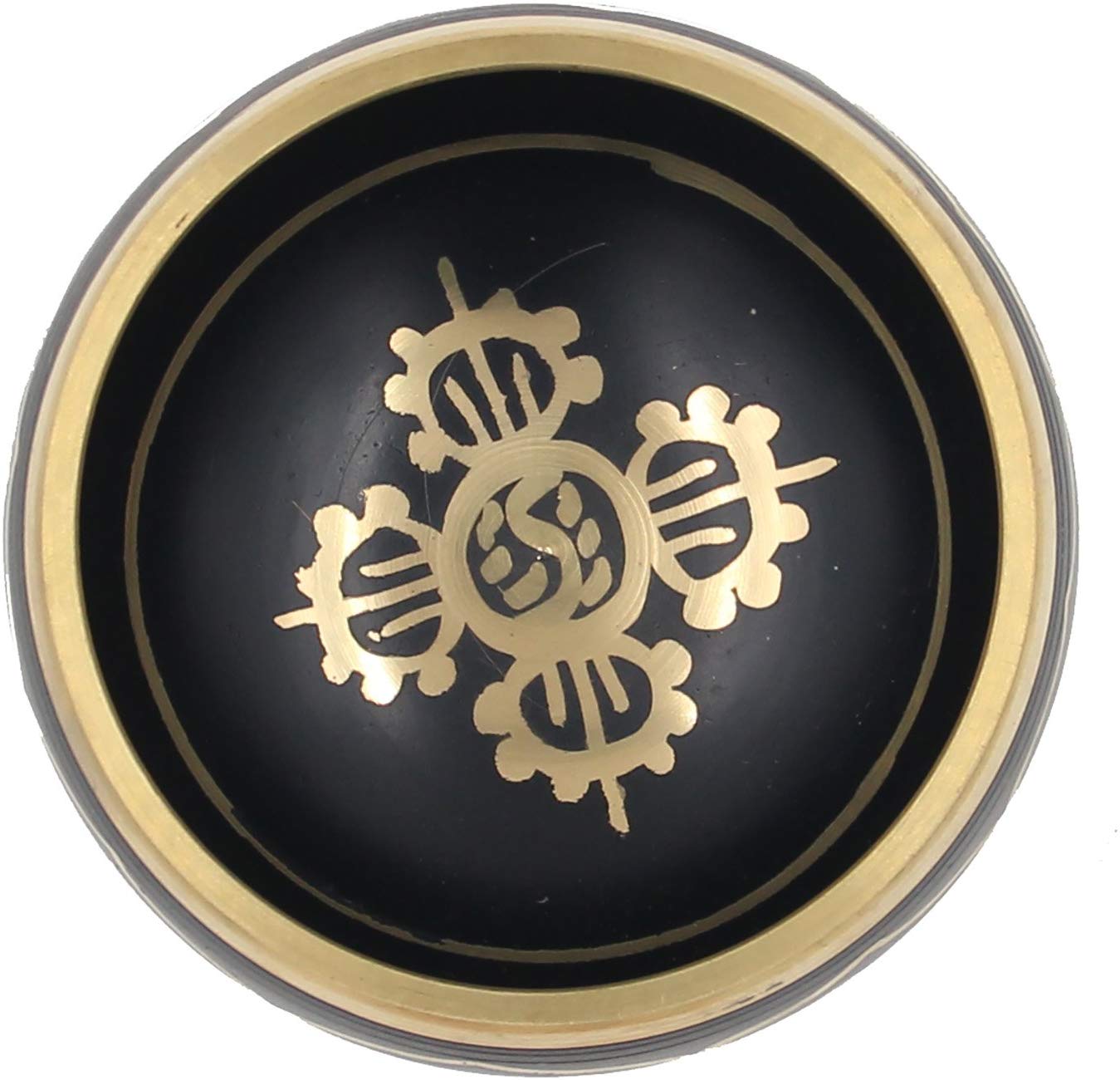 Gorgeous MEDITATION 8 Lucky Symbols Singing Bowl With Mallet - DharmaObjects