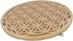 Large Flower of Life Sacred Geometry Positive Energy Handcrafted Wooden Wall Decor Hanging Art (Gold, 15.75 Inches) - DharmaObjects