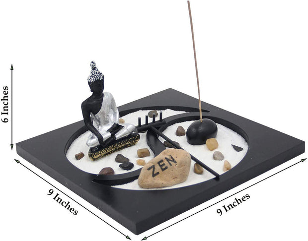 Buddha Zen Garden Tea Light Candle Holder Set (Yin Yang Buddha) - DharmaObjects