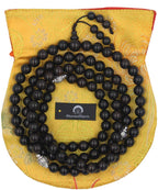 Tibetan Turquoise 108 Beads Mala Meditation Yoga With Silver Guru Bead And Silver Spacers - DharmaObjects