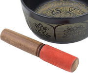 Tibetan Hard Wood Singing Bowl Leather-Wrapped Striker, Mallet - DharmaObjects
