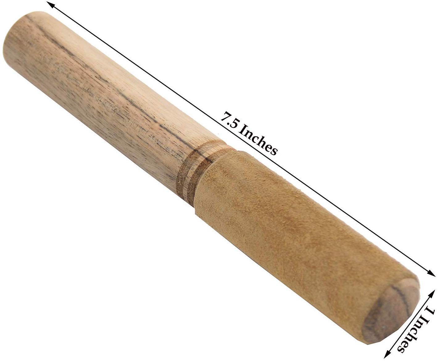 Tibetan Hard Wood Singing Bowl Suede Wrapped Striker Mallet - DharmaObjects