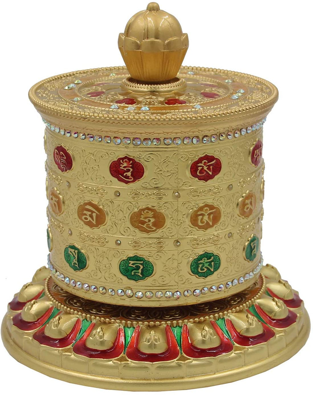 Tibetan Prayer Wheel Premium Quality Solid Brass Heavy Duty Table Top Om Mani Padme Hum