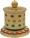 Tibetan Prayer Wheel Premium Quality Solid Brass Heavy Duty Table Top Om Mani Padme Hum