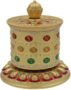 Tibetan Prayer Wheel Premium Quality Solid Brass Heavy Duty Table Top Om Mani Padme Hum