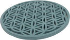 Large Flower of Life Sacred Geometry Positive Energy Handcrafted Wooden Wall Decor Hanging Art (Turquoise, 15.75 Inches) - DharmaObjects
