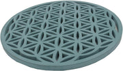 Large Flower of Life Sacred Geometry Positive Energy Handcrafted Wooden Wall Decor Hanging Art (Turquoise, 15.75 Inches) - DharmaObjects