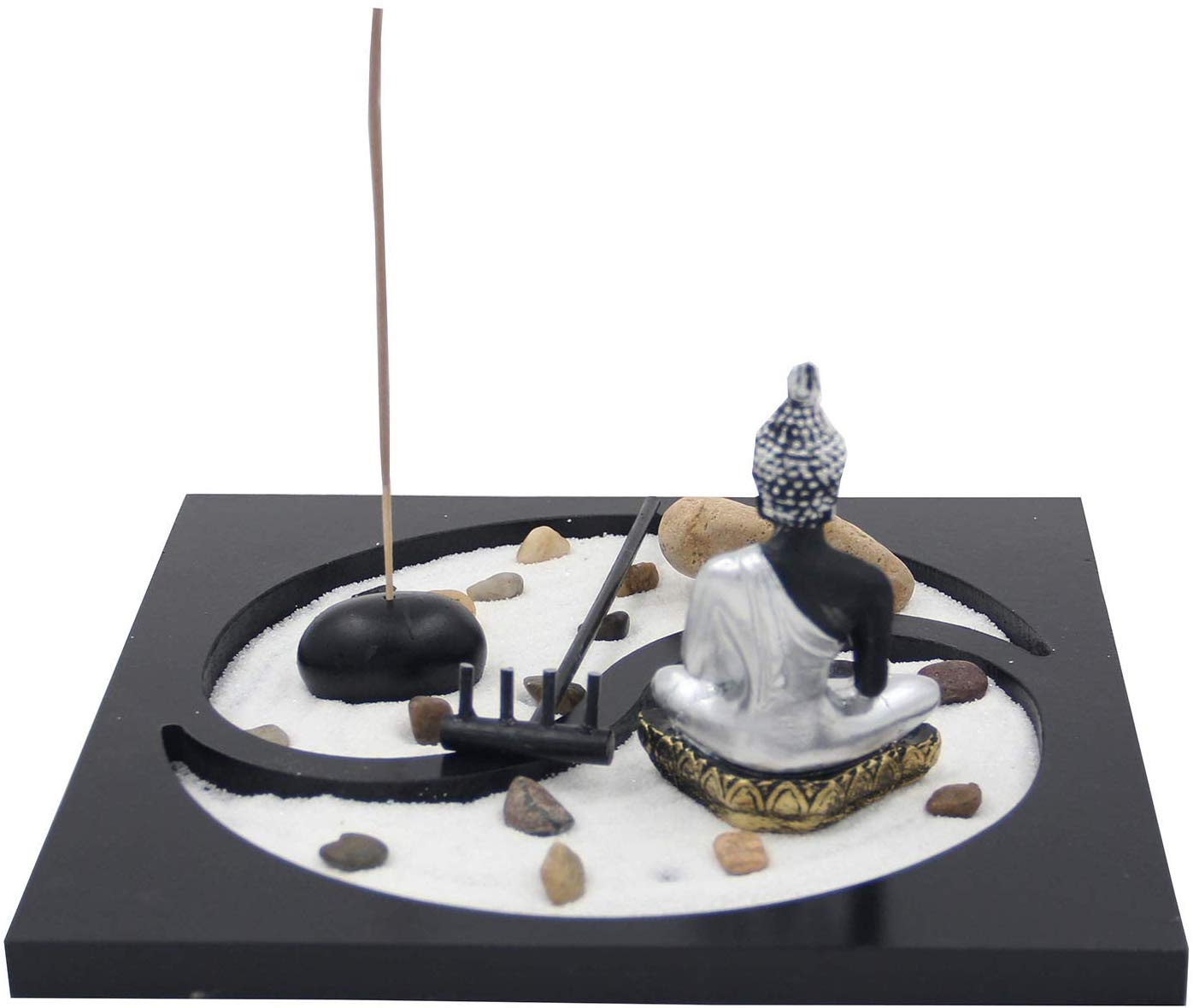 Buddha Zen Garden Tea Light Candle Holder Set (Yin Yang Buddha) - DharmaObjects