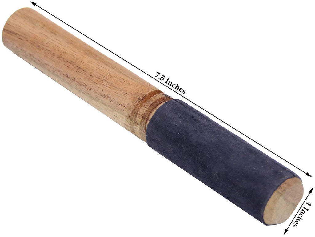 Tibetan Hard Wood Singing Bowl Suede Wrapped Striker Mallet - DharmaObjects