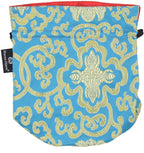 Tibetan Handmade Brocade Cloth Singing Bowl Storage Carrying Case Bag (Turquoise) - DharmaObjects