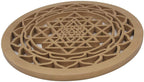 Large Shri Yantra Charka Yoga Meditation Hindu Sacred Handcrafted Wooden Wall Decor Hanging Art (Gold, 15.75 Inches) - DharmaObjects