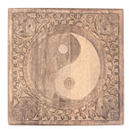 Solid Mango Wood Hand Carved Prayer Puja Shrine Altar Meditation Table (Yin Yang) - DharmaObjects