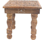 Solid Mango Wood Hand Carved Prayer Puja Shrine Altar Meditation Table (Tree of Life) - DharmaObjects