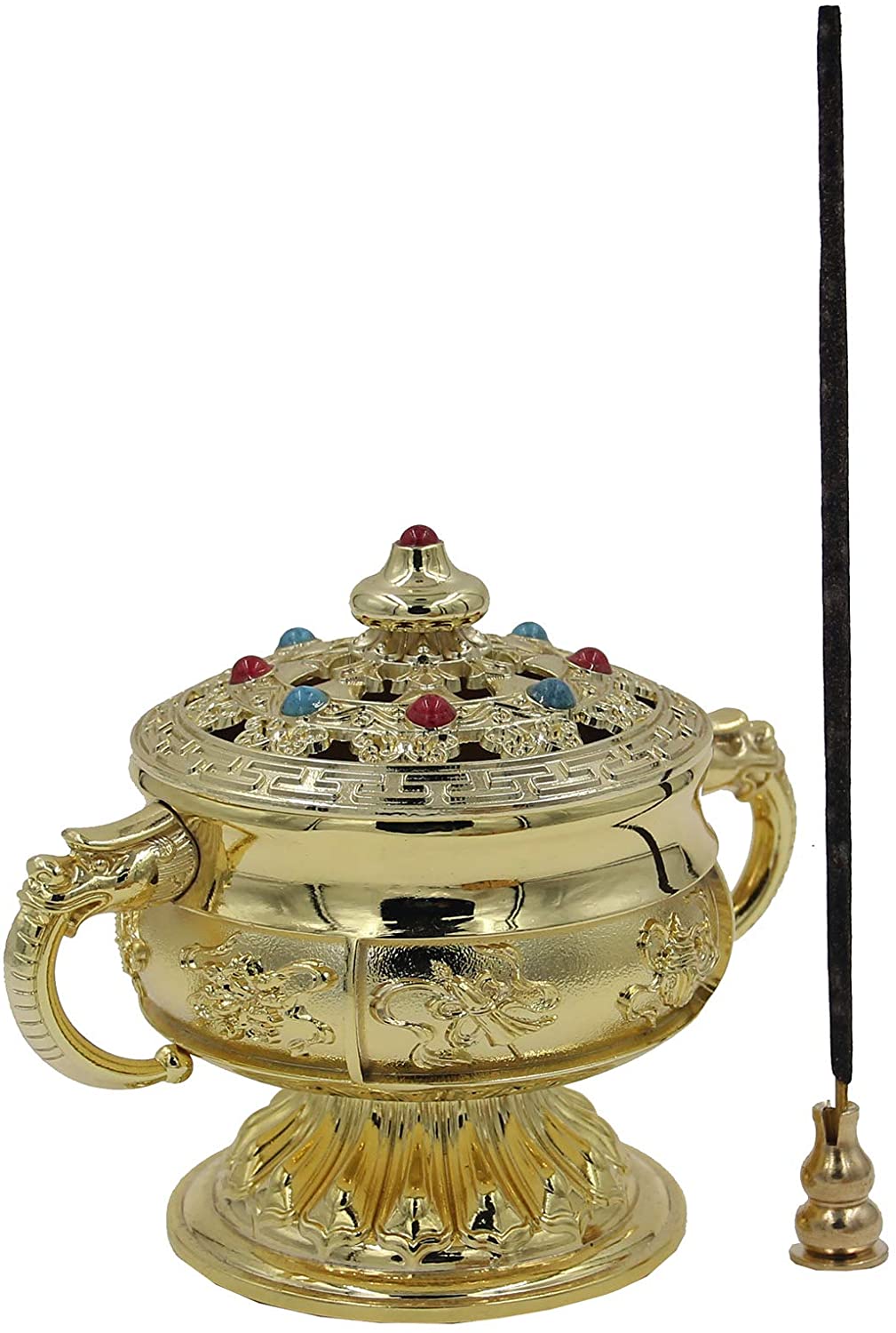 Large Heavy Duty Multi Purpose Charcoal Incense Burner 4 Inches Tall - DharmaObjects