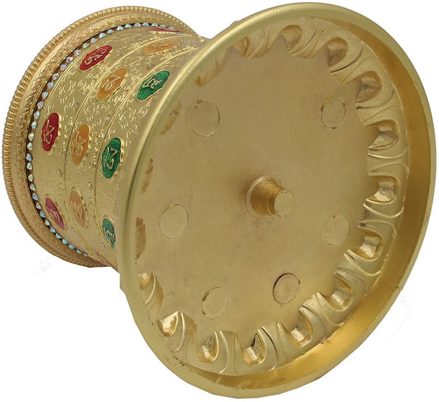 Tibetan Prayer Wheel Premium Quality Solid Brass Heavy Duty Table Top Om Mani Padme Hum