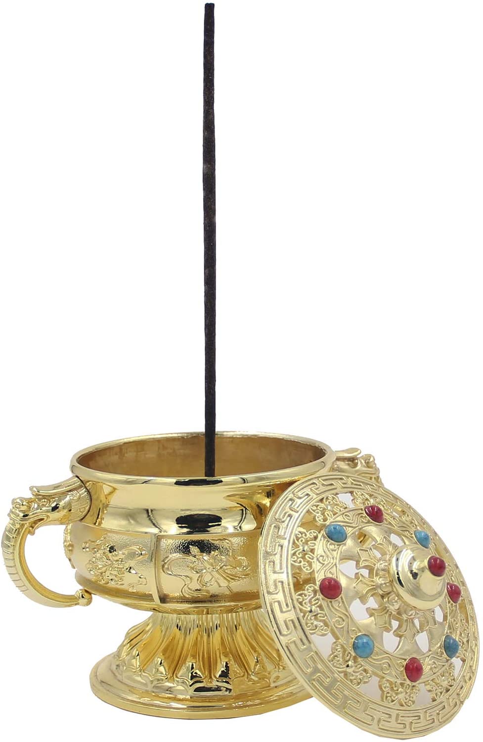 Large Heavy Duty Multi Purpose Charcoal Incense Burner 4 Inches Tall - DharmaObjects