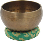 Silk Brocade Ring Cushion Pillow for Tibetan Singing Bowl Hand Made Nepal (Green) - DharmaObjects