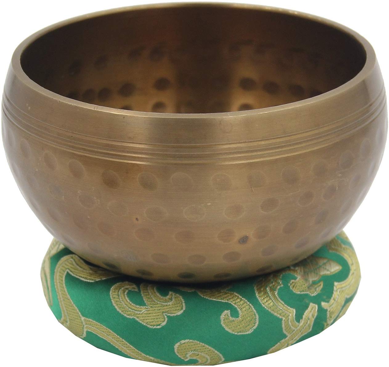 Silk Brocade Ring Cushion Pillow for Tibetan Singing Bowl Hand Made Nepal (Green) - DharmaObjects