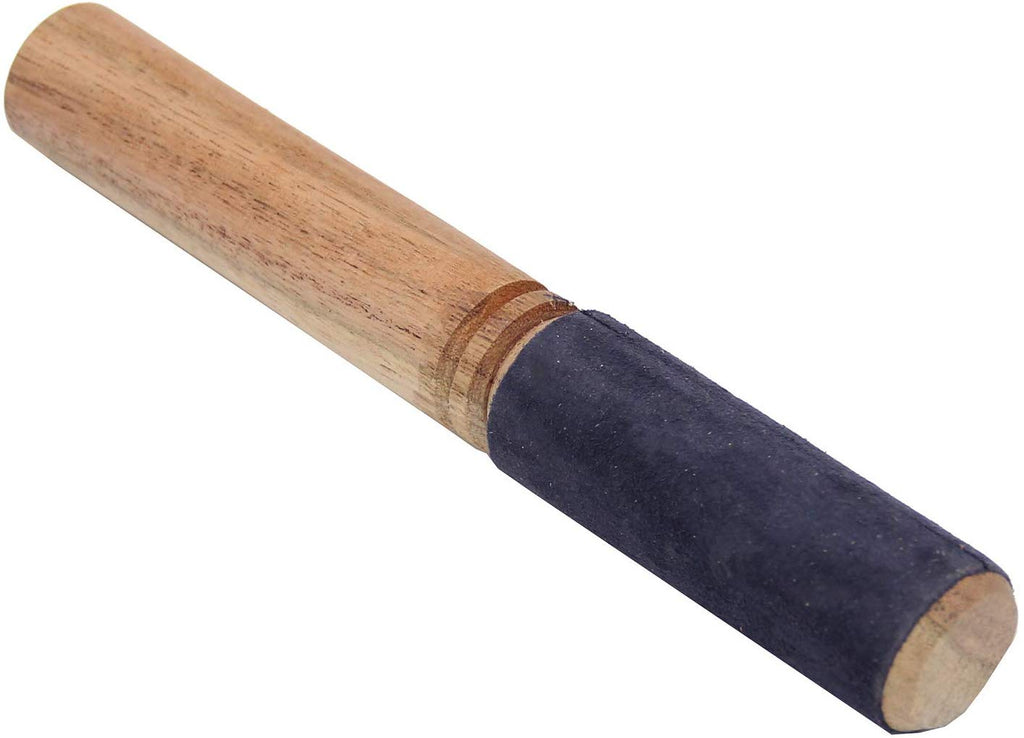 Tibetan Hard Wood Singing Bowl Suede Wrapped Striker Mallet - DharmaObjects