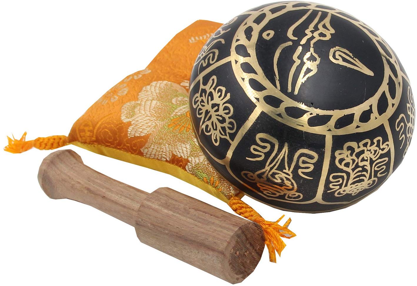 Gorgeous MEDITATION 8 Lucky Symbols Singing Bowl With Mallet - DharmaObjects