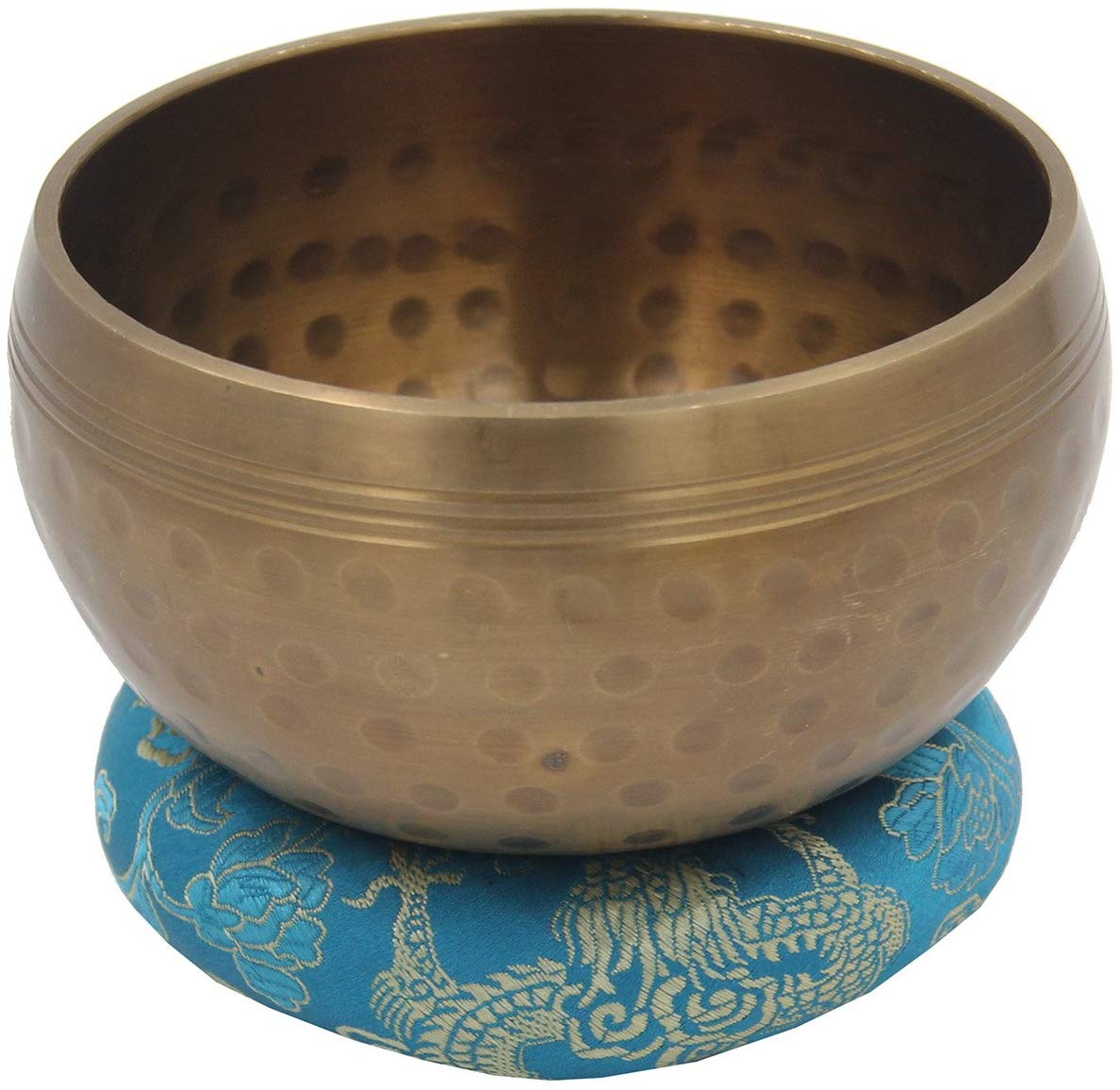 Silk Brocade Ring Cushion Pillow for Tibetan Singing Bowl Hand Made Nepal (Turquoise) - DharmaObjects