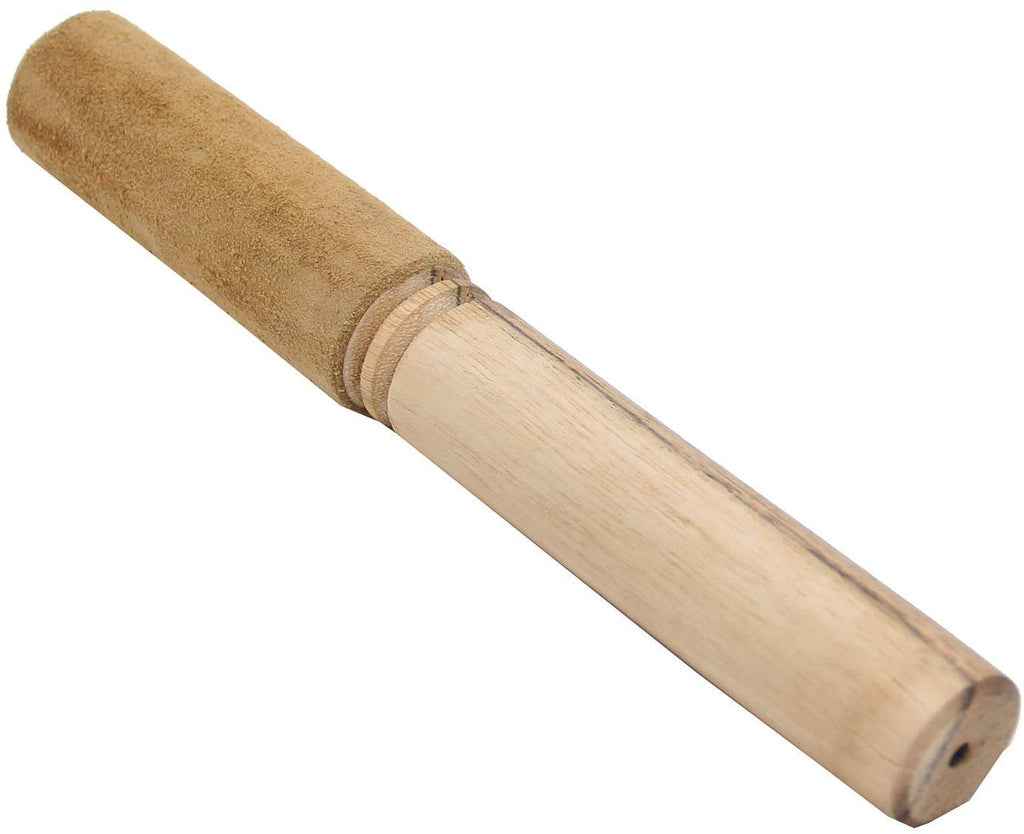 Tibetan Hard Wood Singing Bowl Suede Wrapped Striker Mallet - DharmaObjects