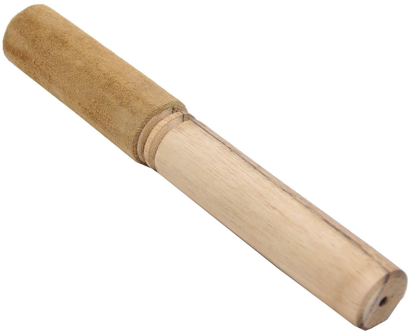 Tibetan Hard Wood Singing Bowl Suede Wrapped Striker Mallet - DharmaObjects