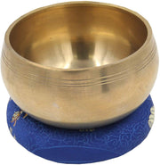 Silk Brocade Ring Cushion Pillow for Tibetan Singing Bowl Hand Made Nepal (Blue) - DharmaObjects
