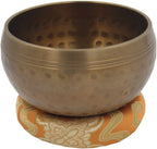 Silk Brocade Ring Cushion Pillow for Tibetan Singing Bowl Hand Made Nepal (Orange) - DharmaObjects