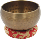 Silk Brocade Ring Cushion Pillow for Tibetan Singing Bowl Hand Made Nepal (Red) - DharmaObjects