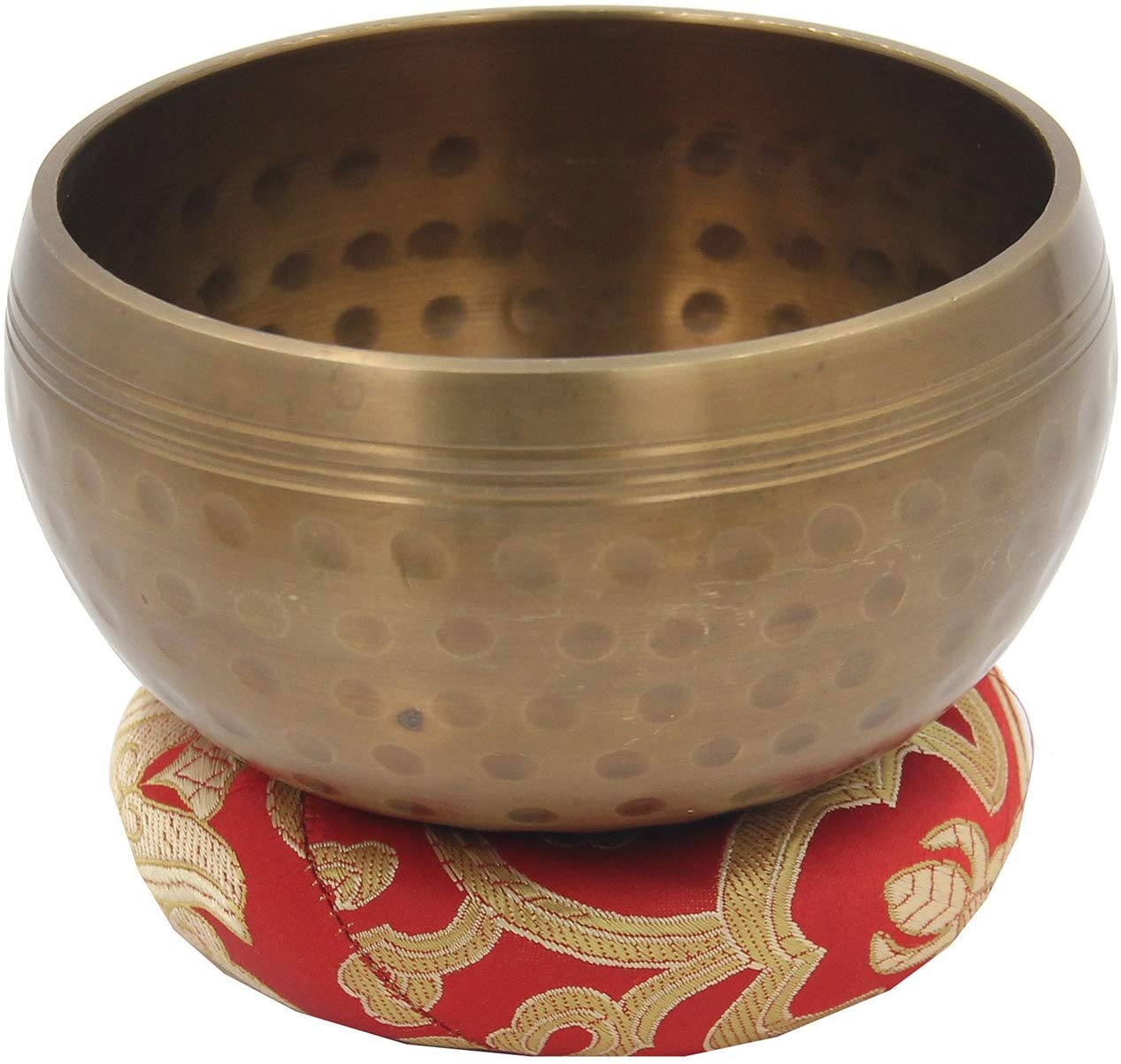 Silk Brocade Ring Cushion Pillow for Tibetan Singing Bowl Hand Made Nepal (Red) - DharmaObjects