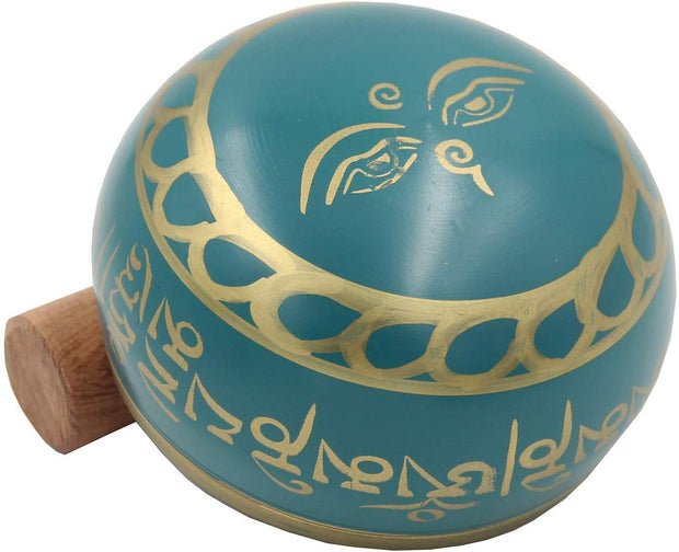 Tibetan Meditation Om Mani Singing Bowl/Cushion/Mallet (Turquoise) - DharmaObjects