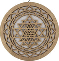 Large Shri Yantra Charka Yoga Meditation Hindu Sacred Handcrafted Wooden Wall Decor Hanging Art (Gold, 15.75 Inches) - DharmaObjects