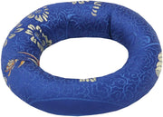Silk Brocade Ring Cushion Pillow for Tibetan Singing Bowl Hand Made Nepal (Blue) - DharmaObjects