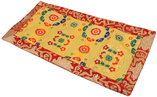 Tibetan Buddhist Silk Brocade Table Runner/Shrine Cover/Altar Cloth/Table Cover (20 X 10 Inches) - DharmaObjects