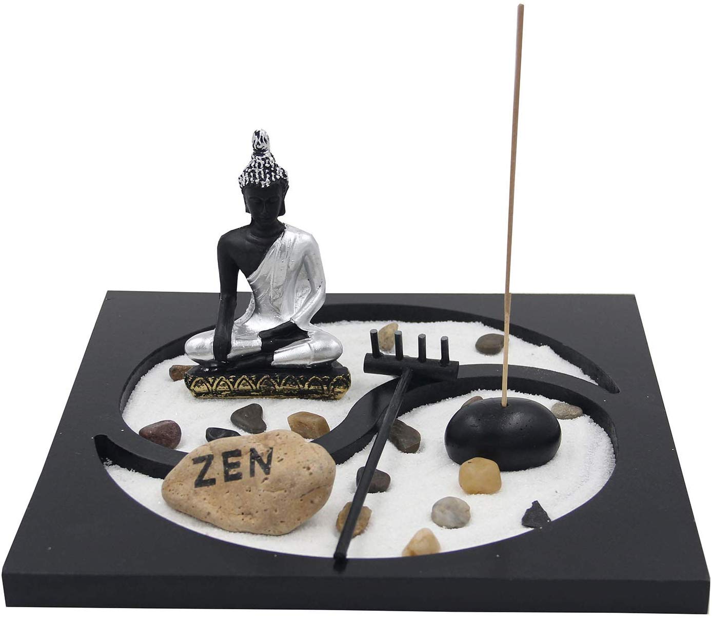 Buddha Zen Garden Tea Light Candle Holder Set (Yin Yang Buddha) - DharmaObjects