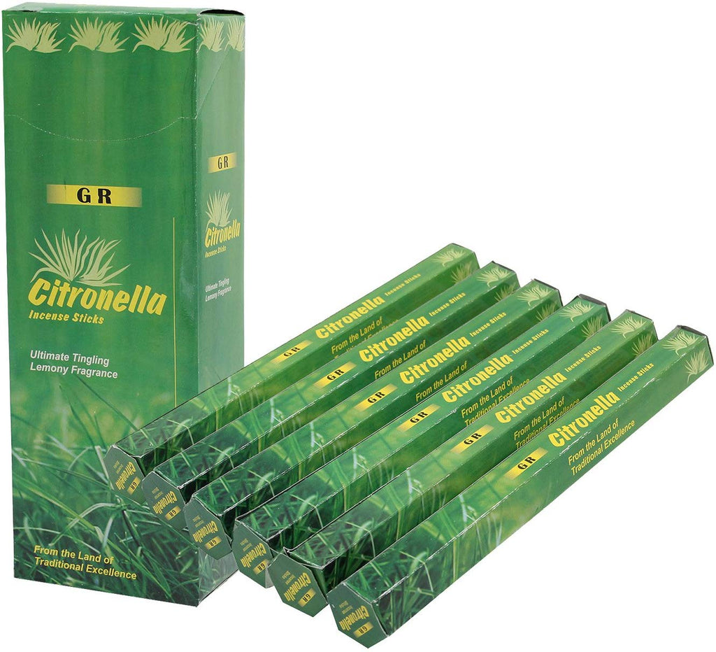 GR Citronella Incense 6 Box 120 Incense Sticks - DharmaObjects