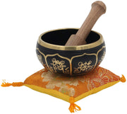 Gorgeous MEDITATION 8 Lucky Symbols Singing Bowl With Mallet - DharmaObjects